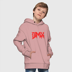 Толстовка оверсайз детская Рэпер DMX логотип logo, цвет: пыльно-розовый — фото 2