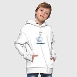 Толстовка оверсайз детская Гусь, цвет: белый — фото 2