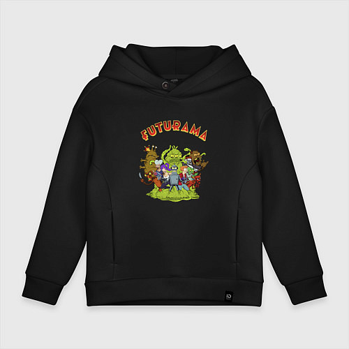 Детское худи оверсайз Slurm team / Черный – фото 1