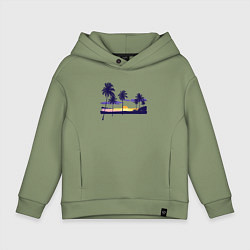 Толстовка оверсайз детская ПАЛЬМЫ, цвет: авокадо