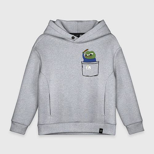 Детское худи оверсайз Pepe simp / Меланж – фото 1