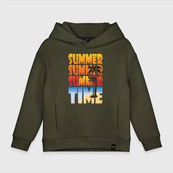 Толстовка оверсайз детская SUMMER TIME, цвет: хаки