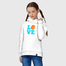 Толстовка оверсайз детская Love basketball, цвет: белый — фото 2