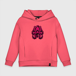 Толстовка оверсайз детская Кракен, цвет: коралловый