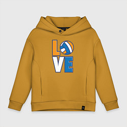 Толстовка оверсайз детская Love Volleyball, цвет: горчичный