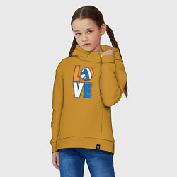 Толстовка оверсайз детская Love Volleyball, цвет: горчичный — фото 2