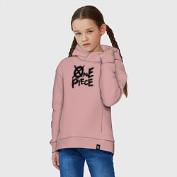 Толстовка оверсайз детская One Piece Большой куш лого, цвет: пыльно-розовый — фото 2