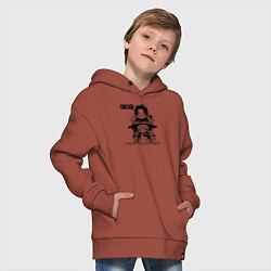 Толстовка оверсайз детская Эйс, Луффи и Сабо - Братство ASL, цвет: кирпичный — фото 2