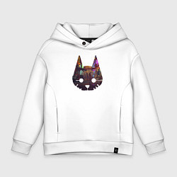 Толстовка оверсайз детская Stray: City Cat, цвет: белый