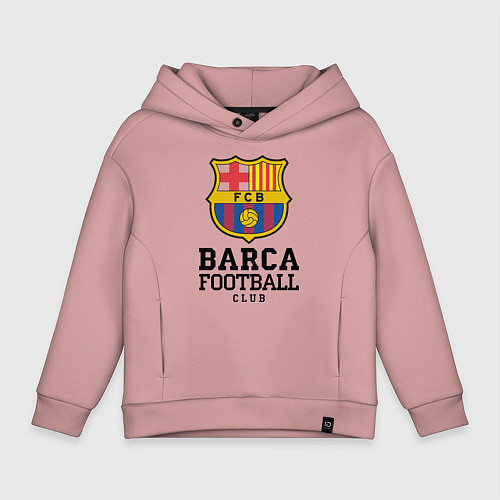 Детское худи оверсайз Barcelona Football Club / Пыльно-розовый – фото 1