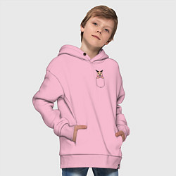 Толстовка оверсайз детская Шлёпа в кармане, цвет: светло-розовый — фото 2