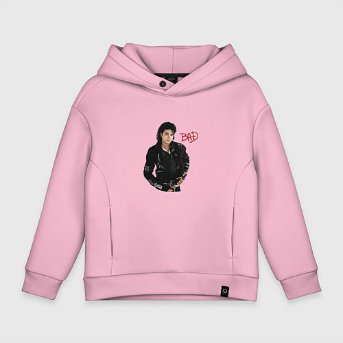 Детское худи оверсайз BAD Майкл Джексон / Светло-розовый – фото 1