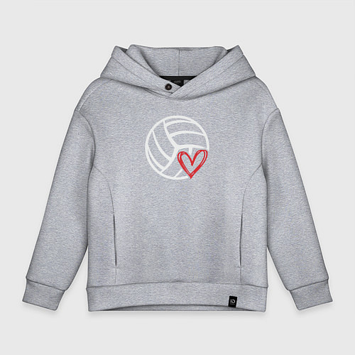 Детское худи оверсайз Love Volleyball / Меланж – фото 1