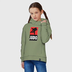 Толстовка оверсайз детская Judo, цвет: авокадо — фото 2