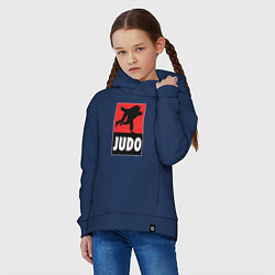 Толстовка оверсайз детская Judo, цвет: тёмно-синий — фото 2