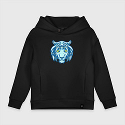 Толстовка оверсайз детская Night Tiger, цвет: черный