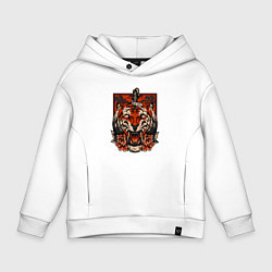Толстовка оверсайз детская Red Tiger, цвет: белый