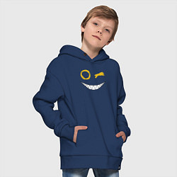 Толстовка оверсайз детская Emoji winking, цвет: тёмно-синий — фото 2
