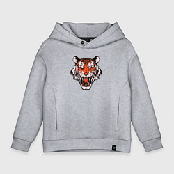 Толстовка оверсайз детская Tiger Soul, цвет: меланж