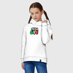 Толстовка оверсайз детская Toca Life logo, цвет: белый — фото 2