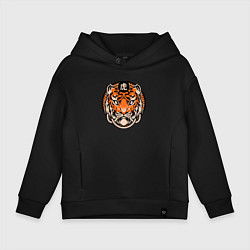 Толстовка оверсайз детская Amazing Tiger, цвет: черный