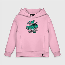 Толстовка оверсайз детская Авто с самодельным движком, цвет: светло-розовый