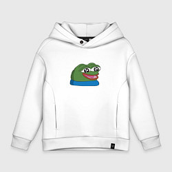 Толстовка оверсайз детская Pepe happy Пепе хеппи, цвет: белый