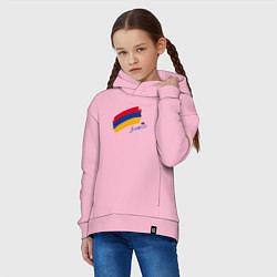 Толстовка оверсайз детская Любимая Армения, цвет: светло-розовый — фото 2