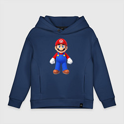 Толстовка оверсайз детская Mario, цвет: тёмно-синий