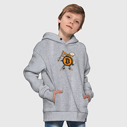 Толстовка оверсайз детская Биткоин BTC, цвет: меланж — фото 2