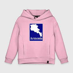 Толстовка оверсайз детская Армения Armenia, цвет: светло-розовый