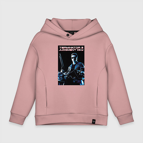 Детское худи оверсайз Арнольд Шварценеггер / Пыльно-розовый – фото 1