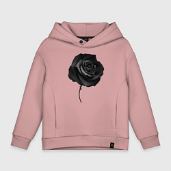 Толстовка оверсайз детская Чёрная роза Black rose, цвет: пыльно-розовый