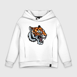 Толстовка оверсайз детская Face Tiger, цвет: белый