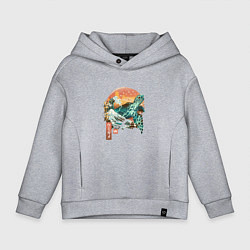 Толстовка оверсайз детская Черепаха Япония, цвет: меланж