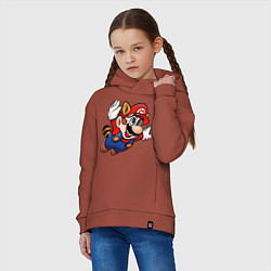 Толстовка оверсайз детская Mario bros 3, цвет: кирпичный — фото 2