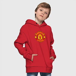 Толстовка оверсайз детская Манчестер Юнайтед логотип, цвет: красный — фото 2
