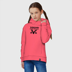 Толстовка оверсайз детская Volvo Дальнобойщик, цвет: коралловый — фото 2