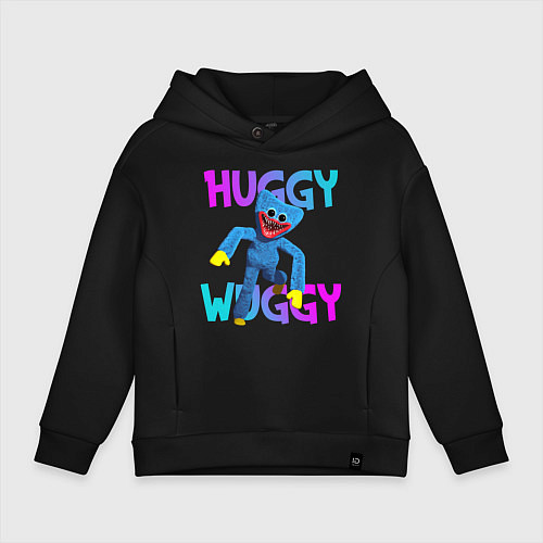 Детское худи оверсайз Huggy Wuggy: Игрушка с зубами / Черный – фото 1