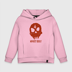 Толстовка оверсайз детская Money Heist Skull, цвет: светло-розовый