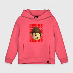 Толстовка оверсайз детская ROBLOX RED LOGO LEGO FACE, цвет: коралловый