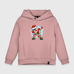 Толстовка оверсайз детская DAB SANTA CLAUS В ГЕРЛЯНДЕ, цвет: пыльно-розовый
