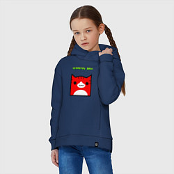 Толстовка оверсайз детская Geometry Dash: Cat Skin, цвет: тёмно-синий — фото 2