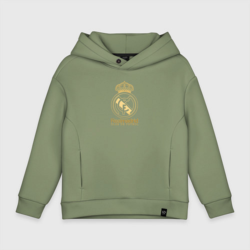 Детское худи оверсайз Real Madrid gold logo / Авокадо – фото 1