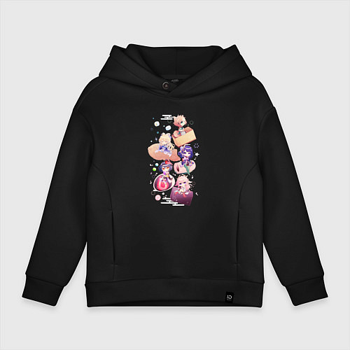 Детское худи оверсайз Чиби Инадзума / Черный – фото 1