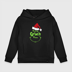 Толстовка оверсайз детская Resting Grinch Face, цвет: черный