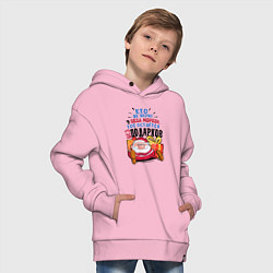 Толстовка оверсайз детская Вера в Мороза, цвет: светло-розовый — фото 2