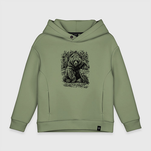 Детское худи оверсайз Истинный хозяин Русского леса / Авокадо – фото 1