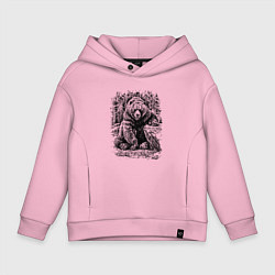 Толстовка оверсайз детская Истинный хозяин Русского леса, цвет: светло-розовый