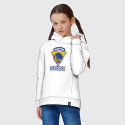 Толстовка оверсайз детская Golden State Warriors Голден Стейт НБА, цвет: белый — фото 2